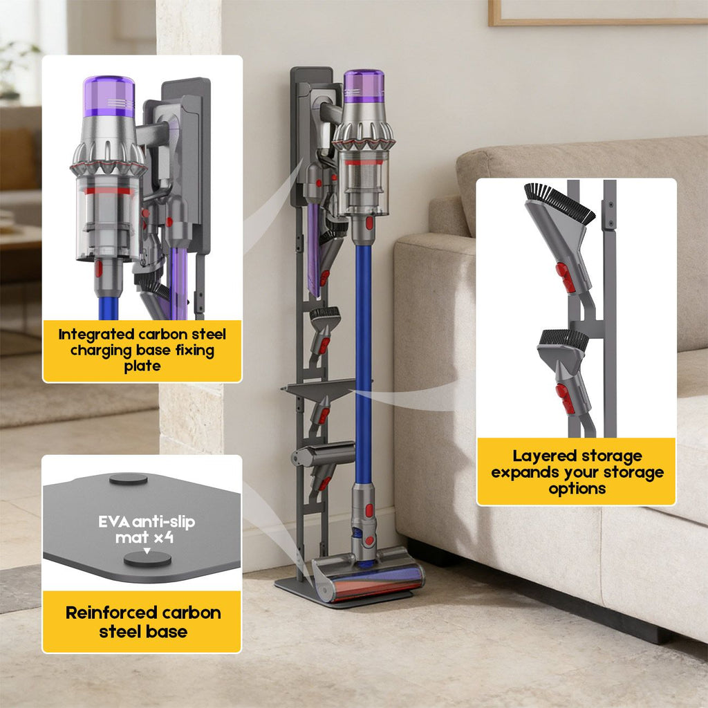 Mershine Universal Vacuum Stand for Dyson Cordless Vacuums – Fits All Models (V6–V16)