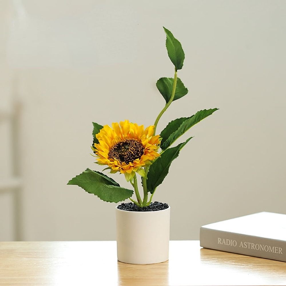 Artificial Potted Sunflower Plant – Vibrant Yellow Home & Table Decor