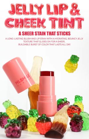 Water Jelly Tint Stick, Milk Cooling Water Jelly Tint Lip Gloss, Milk Jelly Tint Jelly Blush Stick, Sheer Lip & Cheek Stain
