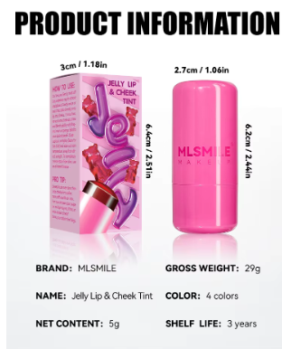 Water Jelly Tint Stick, Milk Cooling Water Jelly Tint Lip Gloss, Milk Jelly Tint Jelly Blush Stick, Sheer Lip & Cheek Stain